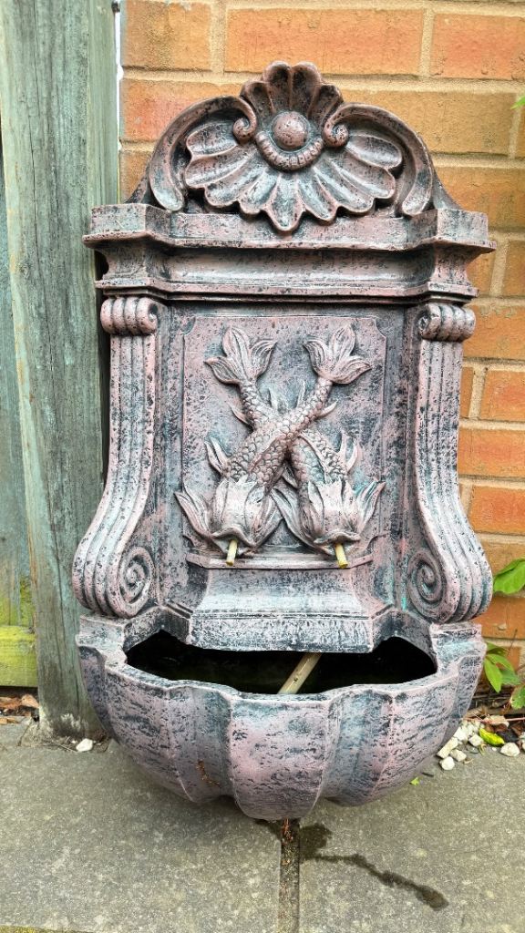 Antique Verdigris Effect Koi Wall Fountain