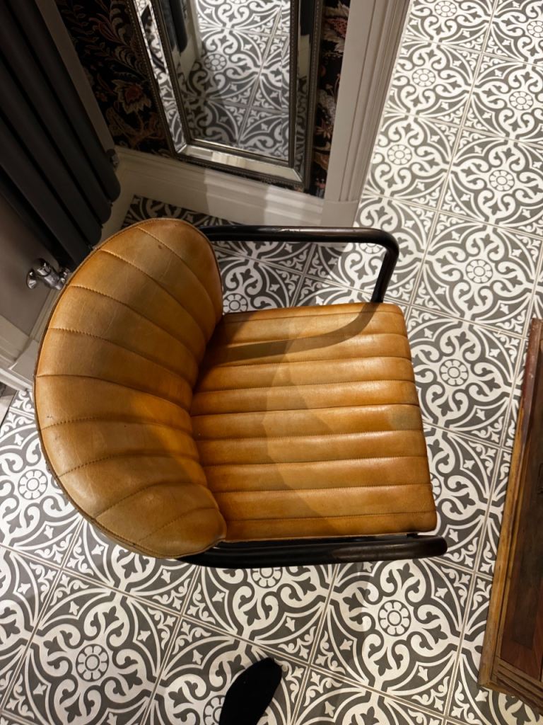 Tan Leather desk Chair 