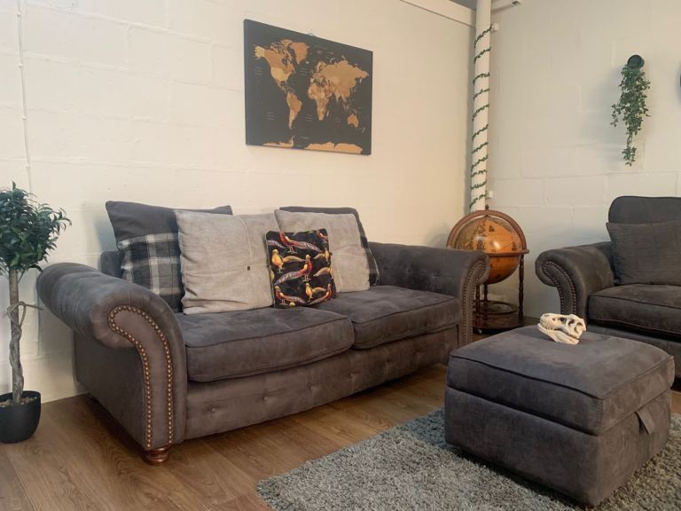 DFS 3 and 2 seater sofas studded 