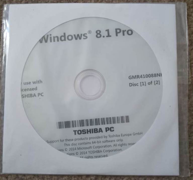 Windows 8.1 pro/windows 10 pro discs 
