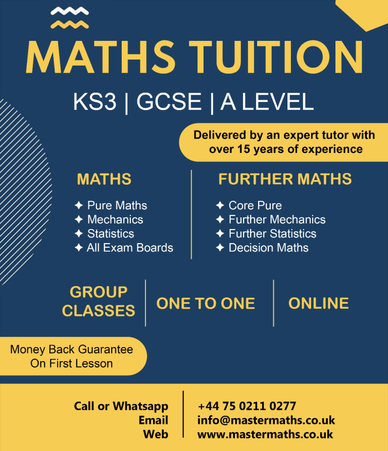 Maths Tutoring - GCSE & A level | Maths & Further Maths | one-to-one & group classes | All Boards