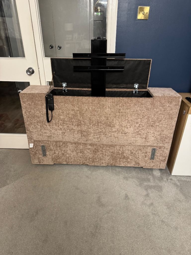 TV Bed Footboard ONLY with Remote Control Lift Mechanism (Double 4ft6) – Full Working Order