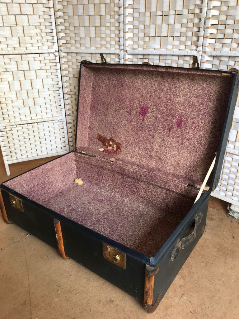 Vintage Black Travel Trunk