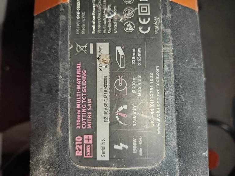 Evolution R210 SMS+ 110V Saw