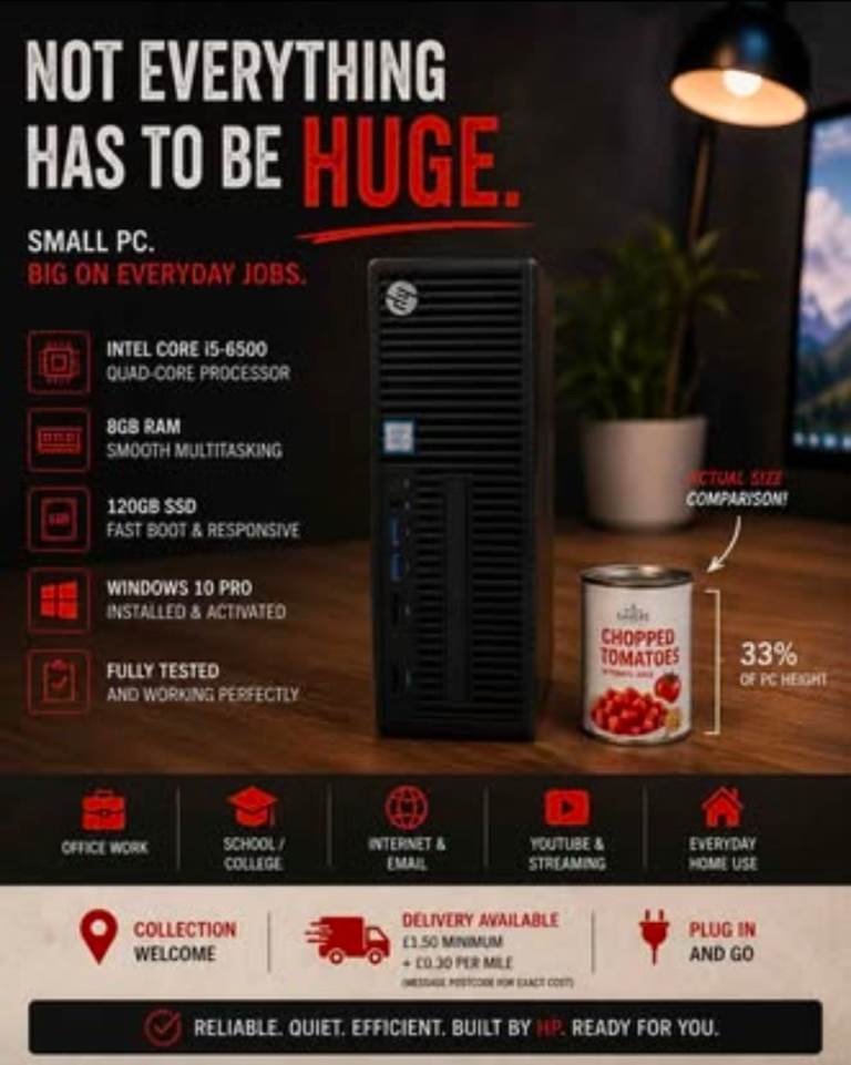 FAST HP COMPUTER i5 6TH GEN 8GB RAM SSD WINDOWS 10 PRO READY TO GO
