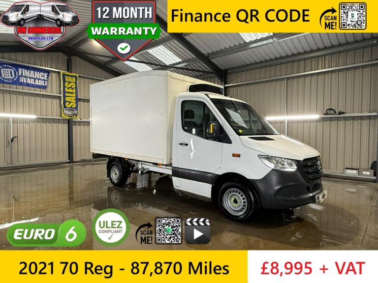 2021 70 Reg Mercedes Benz Sprinter Eu6 315 CDI Progressive MWB Fridge RWD + VAT