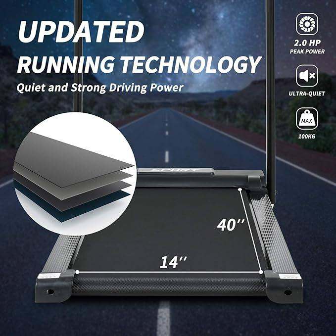 MURTISOL Folding Portable Electric Treadmill for Home with LCD Display & Low Noise Motor