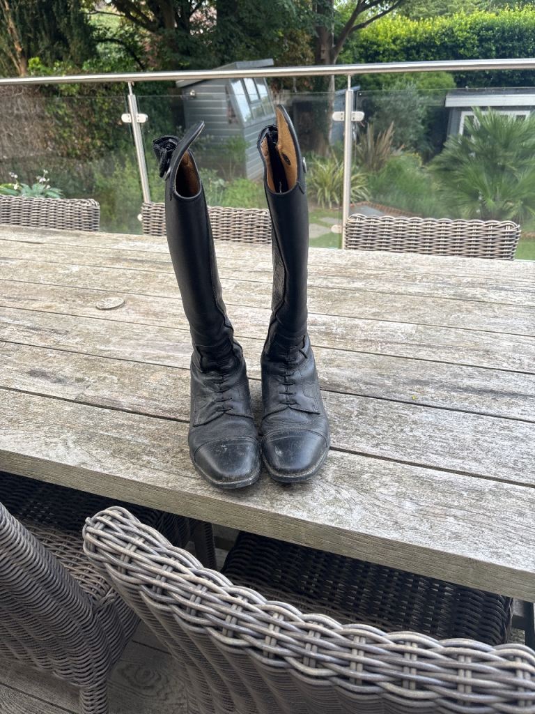 Black Leather Riding Boots