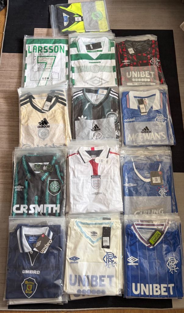 Loads of retros and present celtic and Rangers 