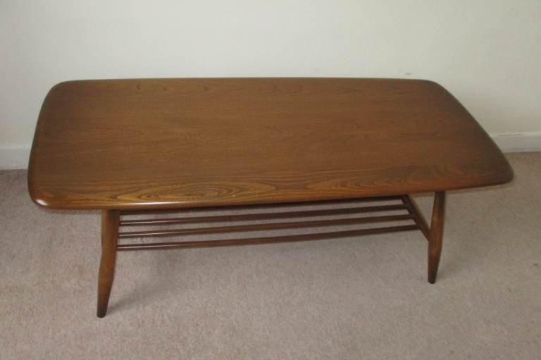 Ercol Coffee Table with slatted magazine shelf