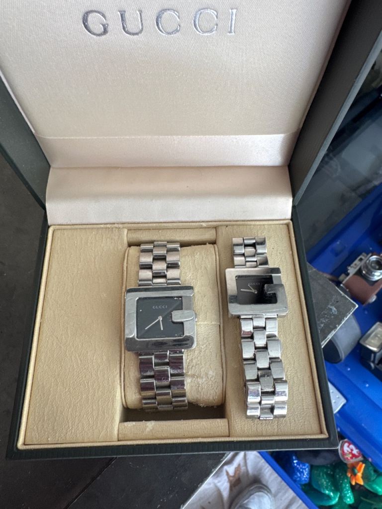 Gucci 3600M & 3600J His & Hers G Watch Set – Black Dial – Original Gucci Box