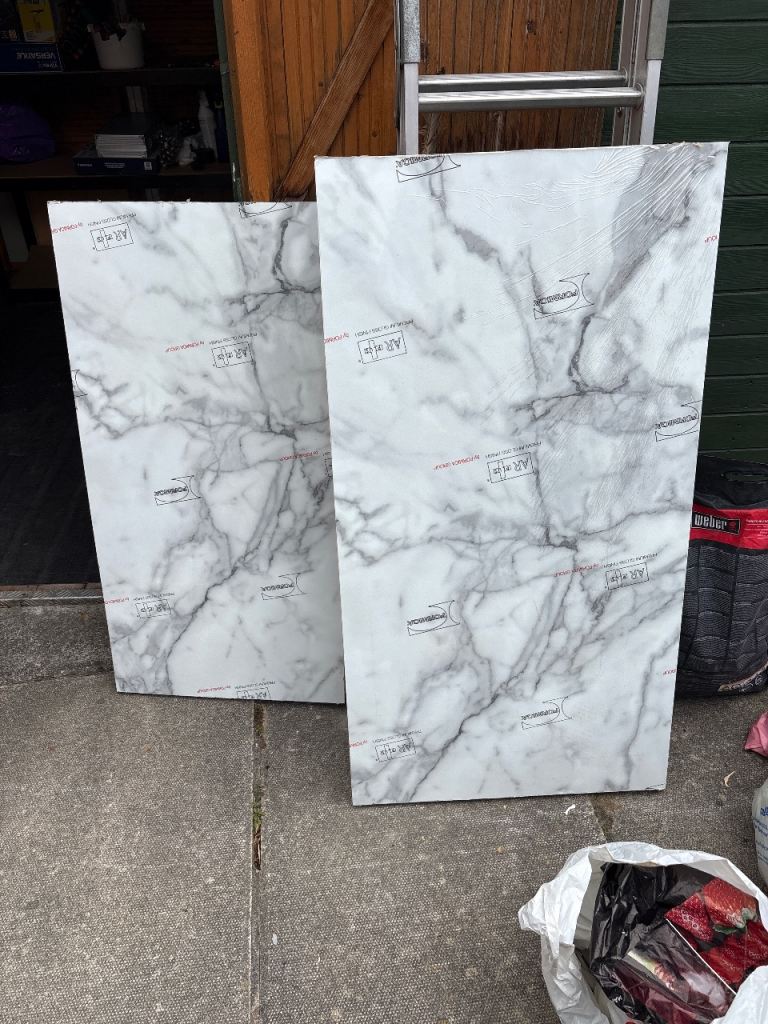 Two pieces of Marble effect worktop