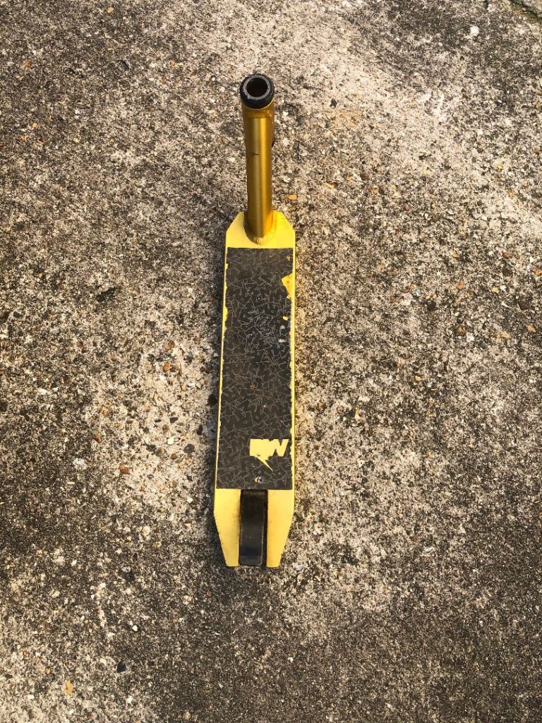 Nitro Circus Ryan Williams (RW) Signature Replica Stunt Scooter in gold.