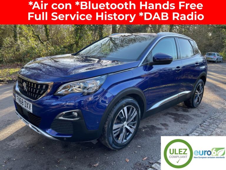 2018 Peugeot 3008 1.5 BlueHDi Allure Diesel SUV In Blue With Half Leather - Euro 6 HATCHBACK Dies...