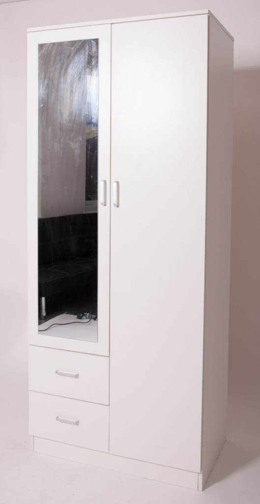 ✅ Brand New 2 Door Wardrobe with Mirror & Drawers – Delivery Available