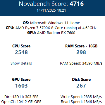 BARGAIN 2K VR GAMING PC RYZEN 7 RX 7600 RAM 16GB SSD 1TB COMPUTER AI WORKSTATION DESKTOP WIN11