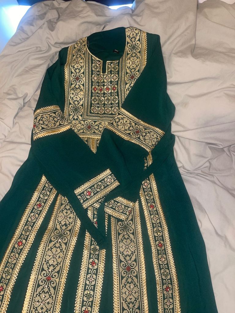 Beautiful Green Embroidered Dress – As Good As New