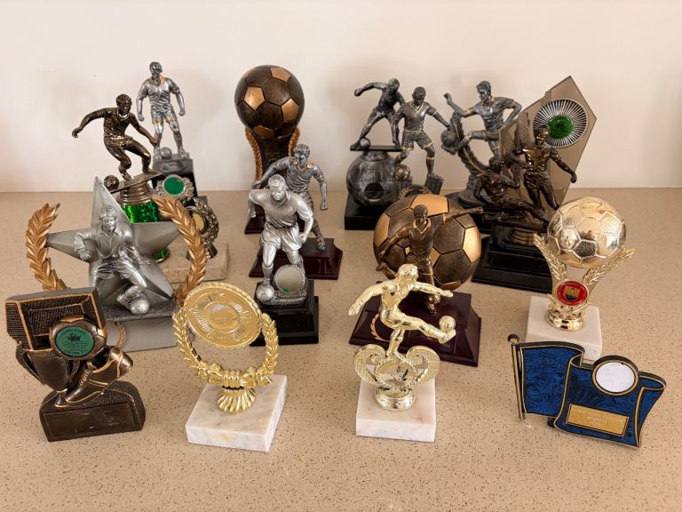 Job lot of football trophies x 16
