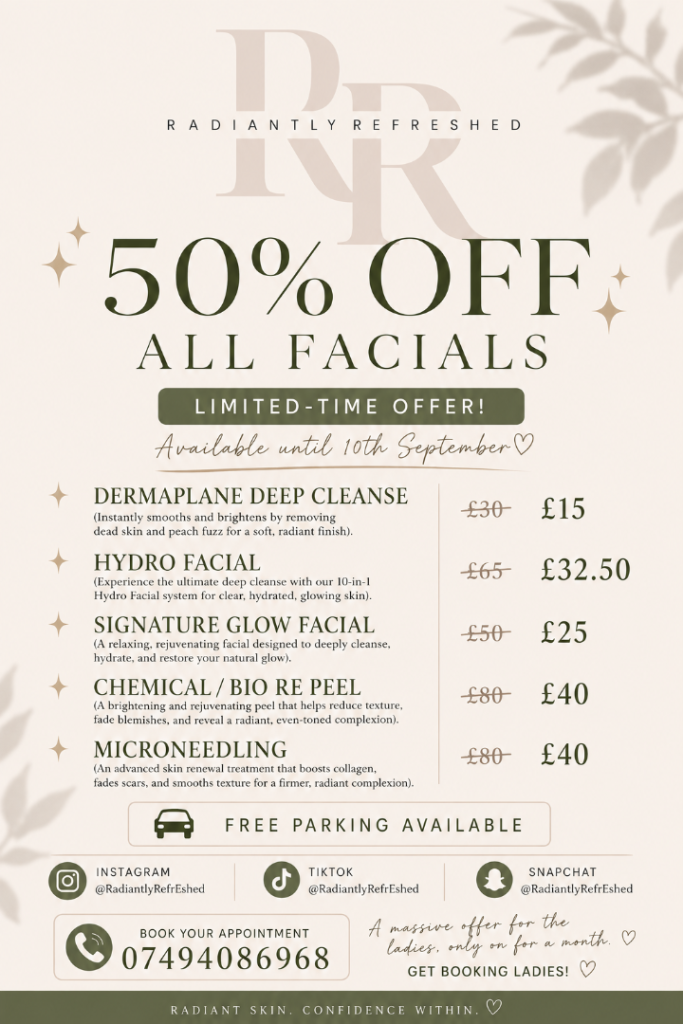 50% OFF All Facials - Limited Time Offer!
