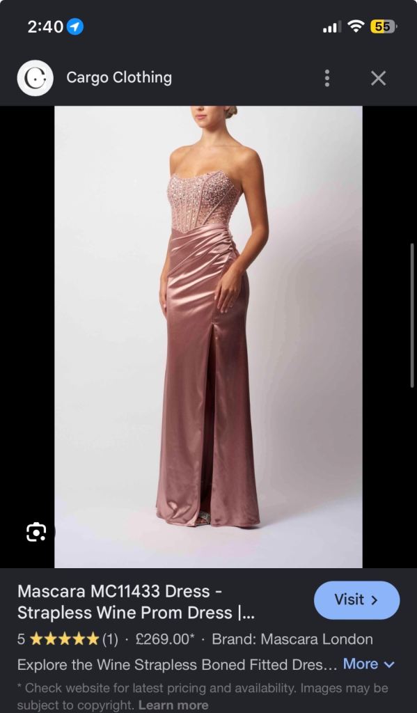 Mascara London rose/wine prom dress 