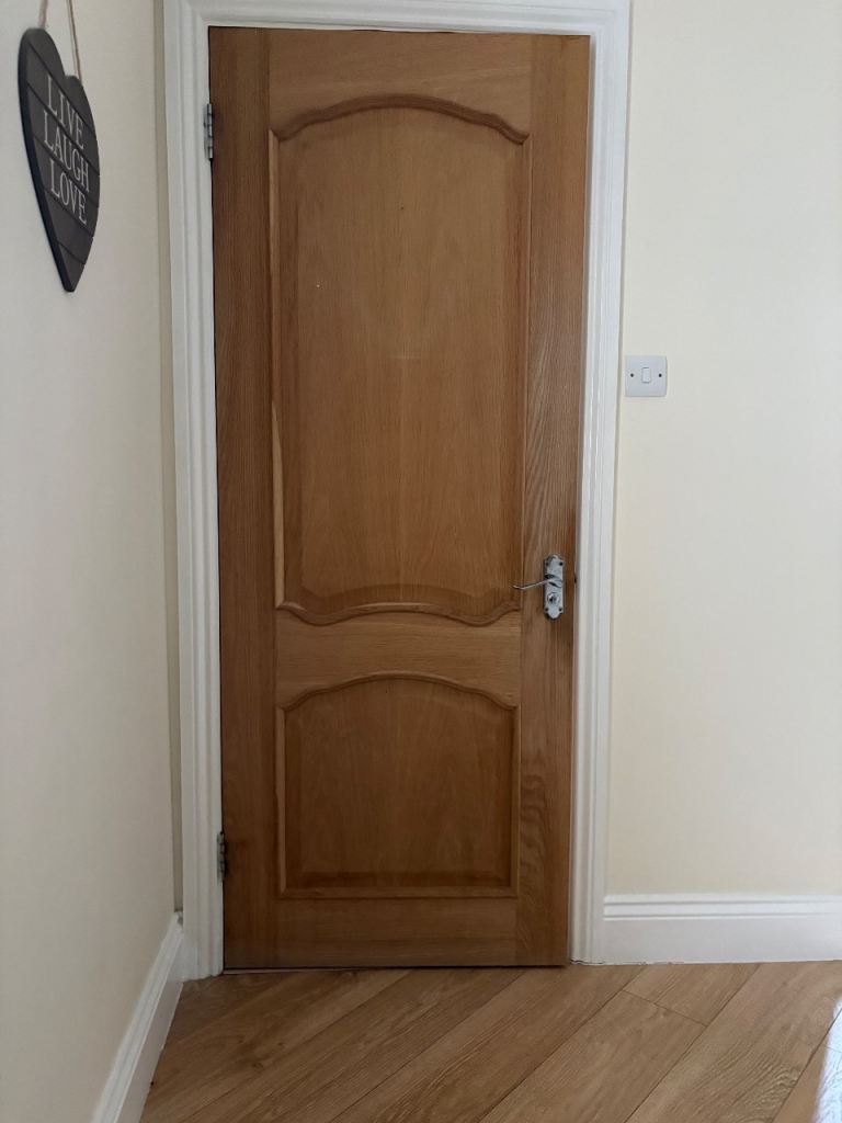 Internal Wood Doors - 3 Glass Pane and 1 without - hinges and handles