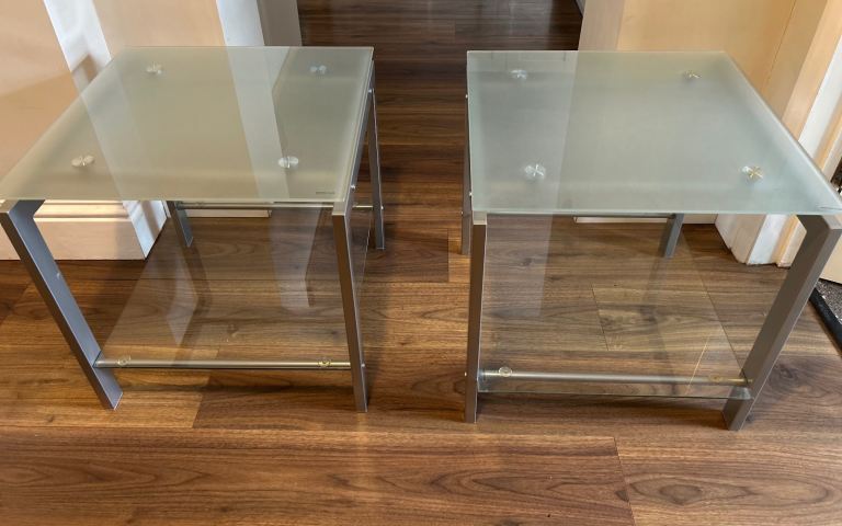 Pair of Modern Glass Side Tables – Good Condition