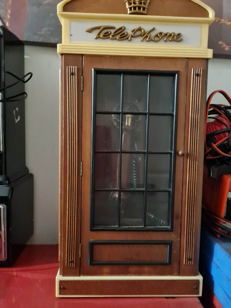 Retro Wooden Telephone Booth Style Phone