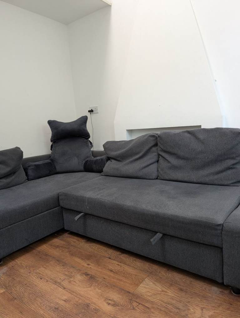 IKEA FRIHETEN Corner sofa-bed with storage, Skiftebo dark grey RRP 650