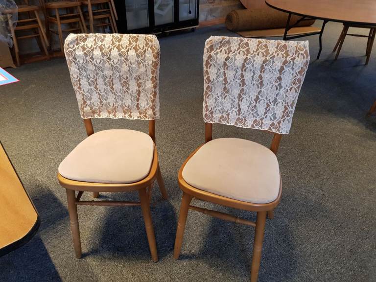 Wedding Chair Caps, slip covers lace Ivory colour