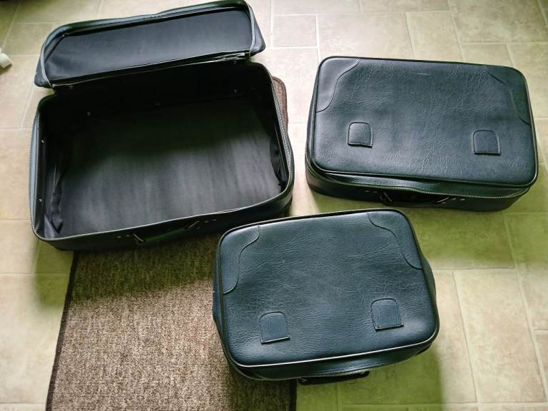 Set of 3 Black Suitcases - Good Condition