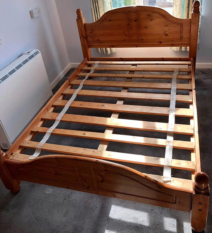 image for Solid pine double bed (can deliver)