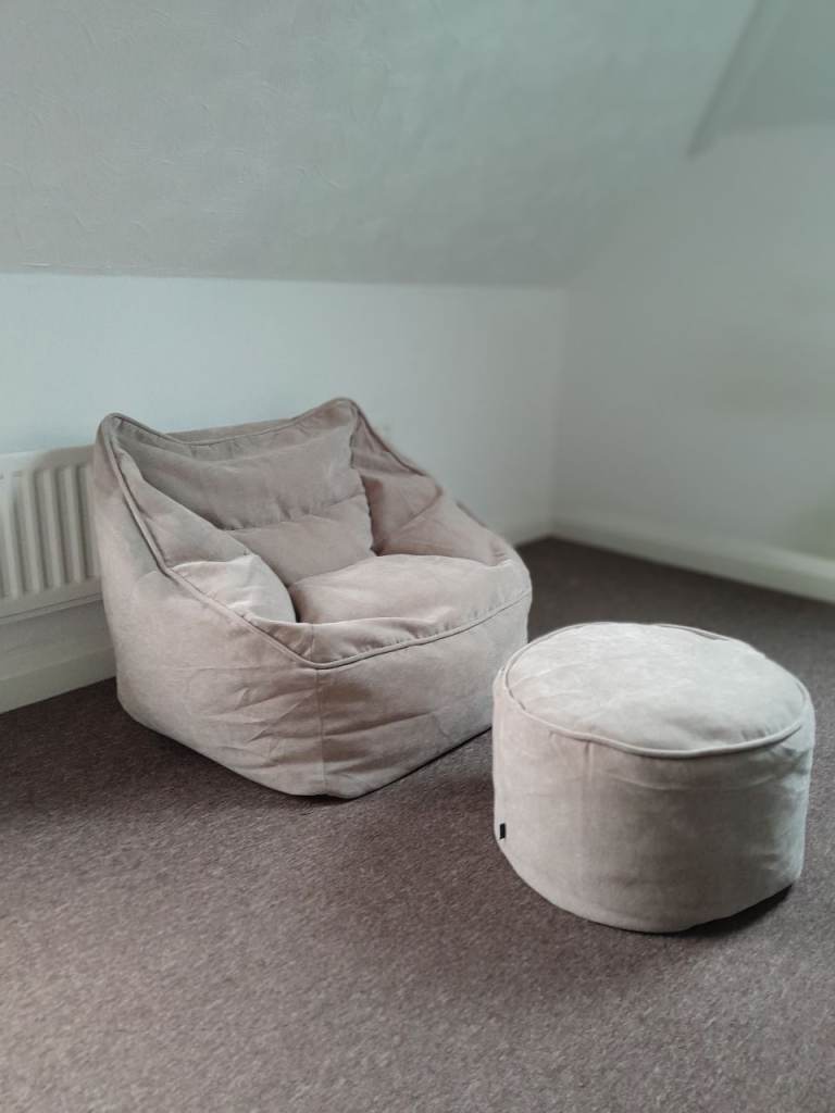 Bean Bag Armchair with Footstool 