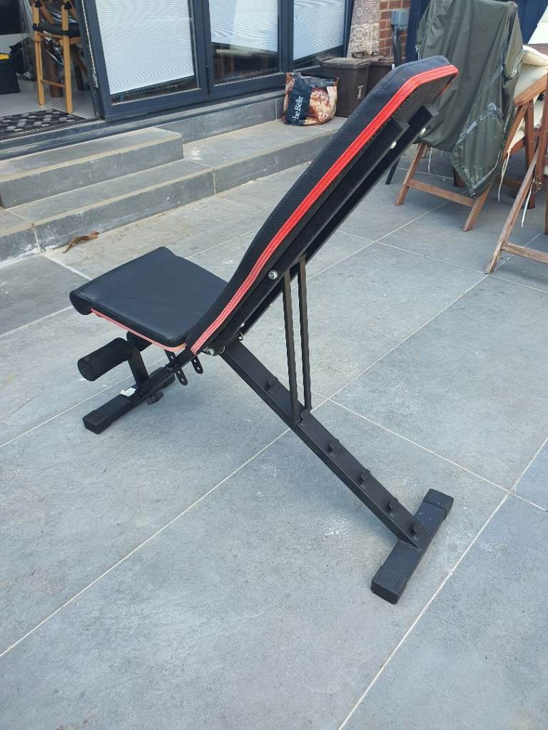 Adjustable Weight Bench - Black & Red Home Gym