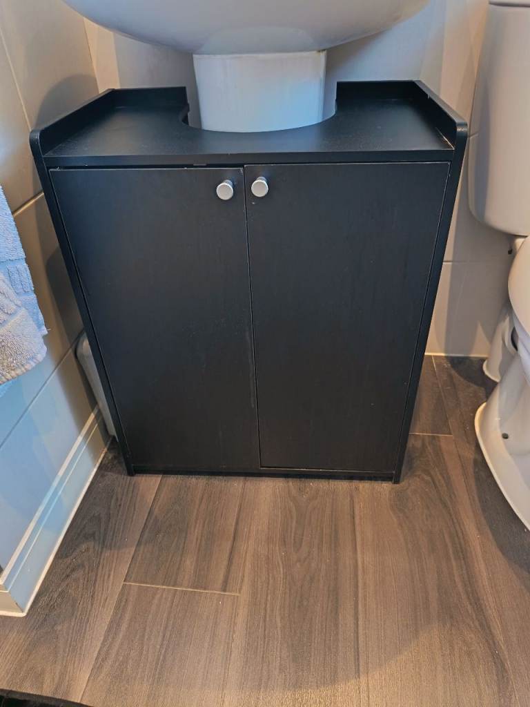 Black bathroom cupboard: under the sink storage (2 available) 