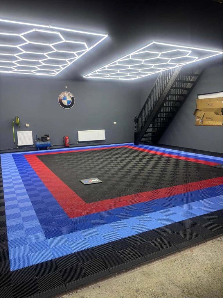 Tuff Tile Flooring Blue Garage Shed Shop Detailer Car Wash Valet