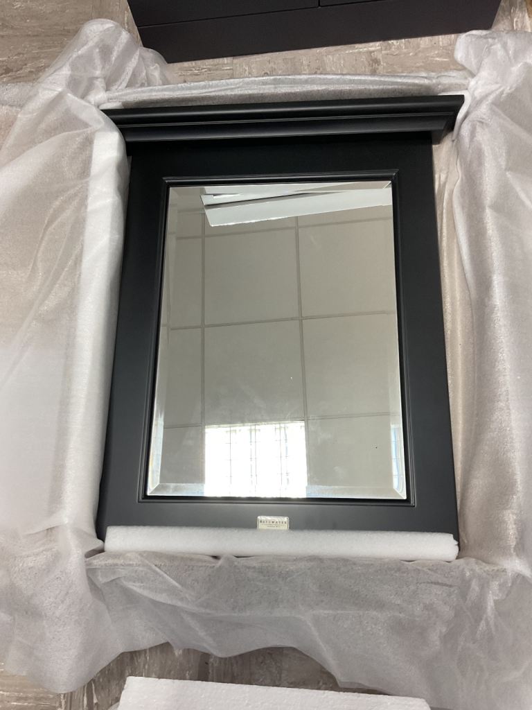 Bayswater classic matt black flat mirror 600 mm matches listed tallboy