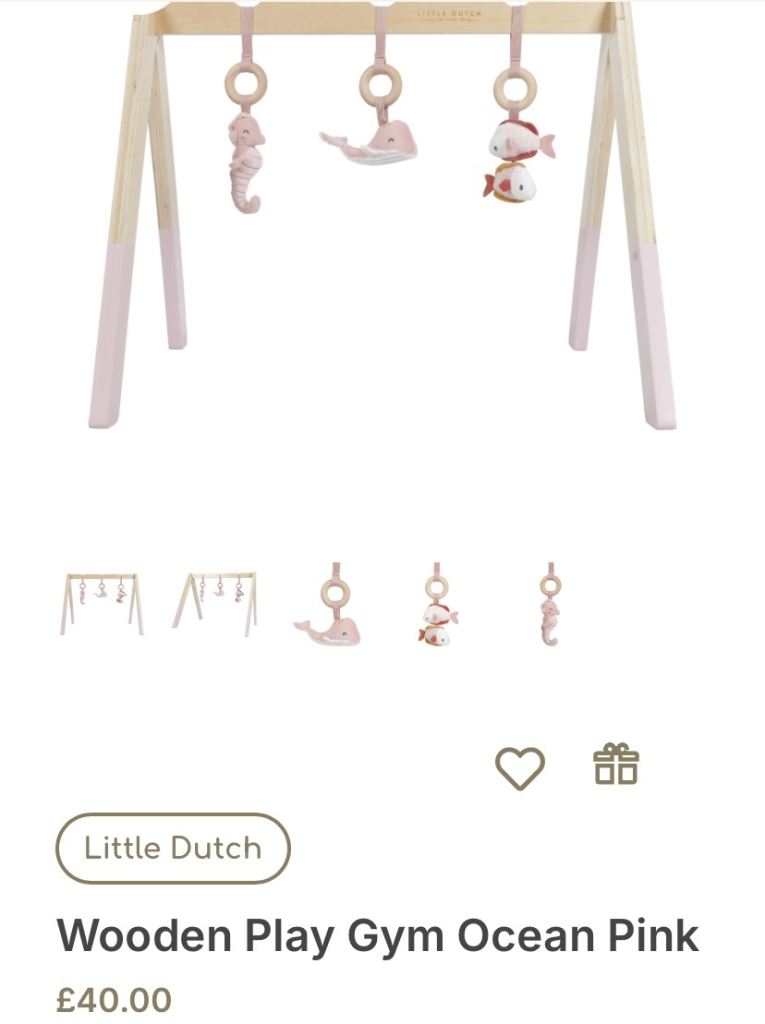Little Dutch Wooden Play Gym Ocean Pink 