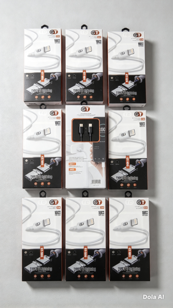 New GT USB-C to USB-C Charging Cables - White, 100W Fast Charge