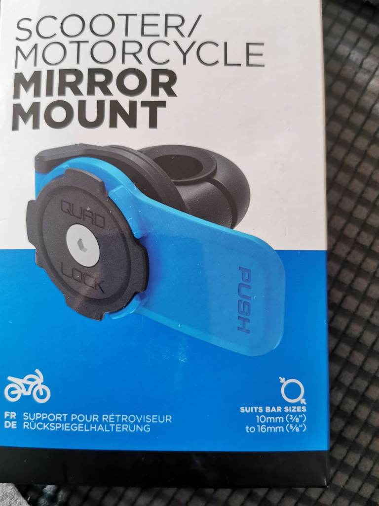 Quad Lock Mirror mount New for Scooters or Motorcycles