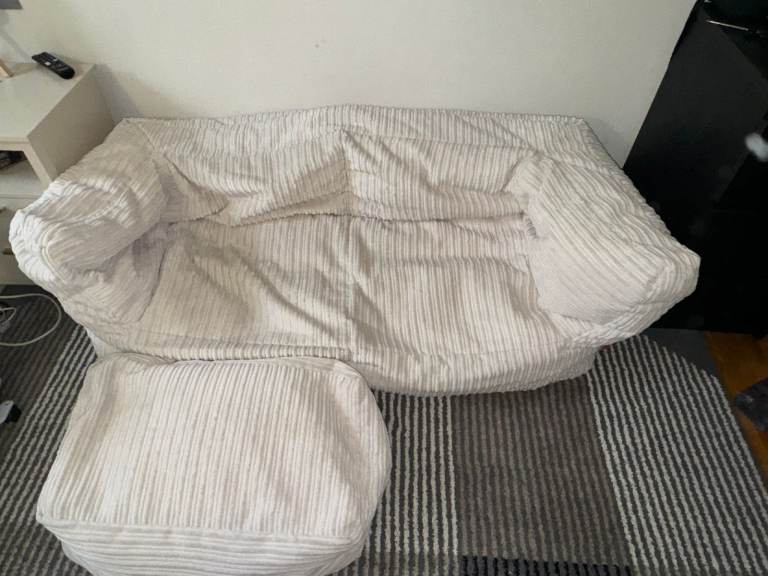 2 Seater Big Bertha Alberta Sofa Bean Bag with Footstool £100