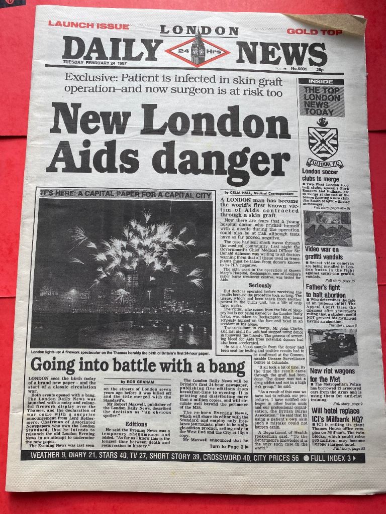 Launch Issue of The London Daily News 1987