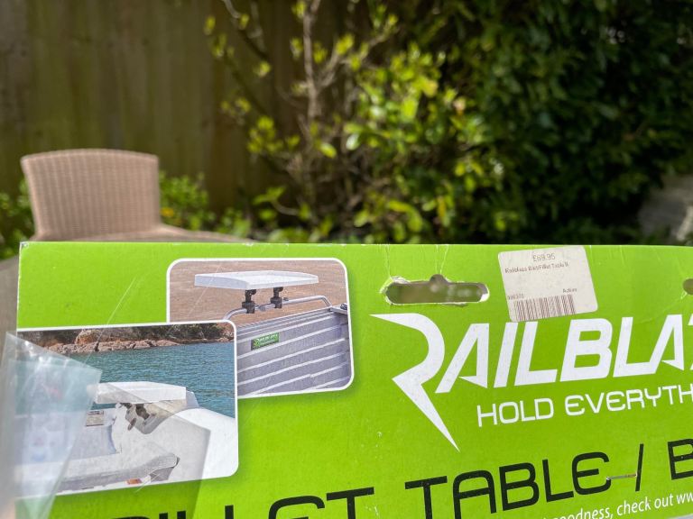 Boat bait table brand new still in package / can be rail mounted