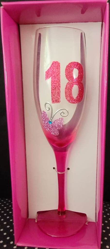 18th birthday champagne flute