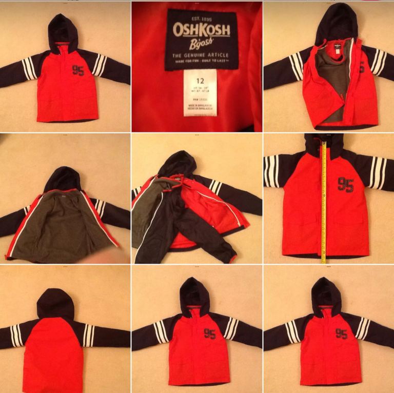 image for Kids Coat OSHKOSH Anorak With Detachable Fleece EXCELLENT 12rs <> Unisex