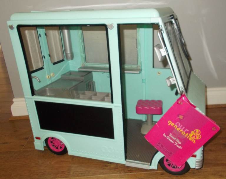 NO POSTING - 61CM LONG OUR GENERATION DOLLS ICE CREAM VAN WORKING SOUNDS, WIPER & LIGHTS HEDNESFORD