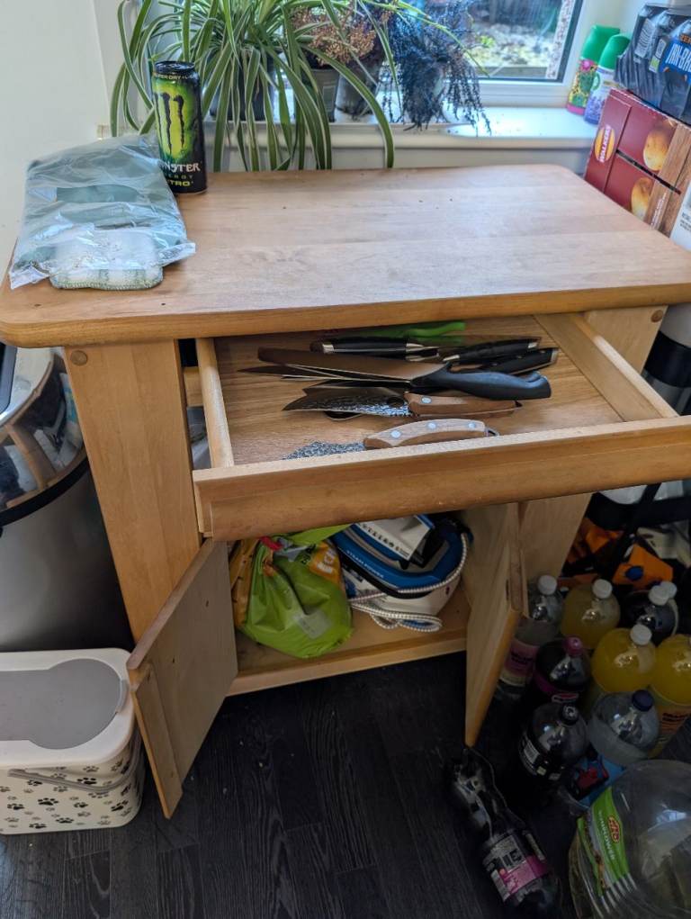 Wooden Kitchen Island / Butcher Block with Storage