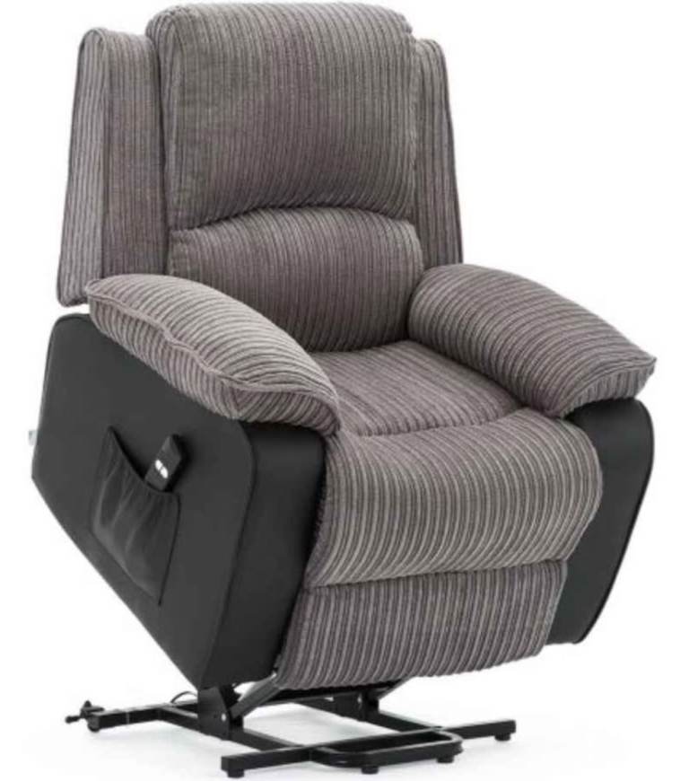 Riser and Recliner Armchair Grey Jumbo Cord 