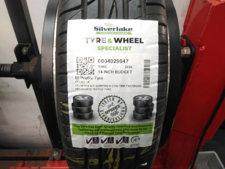 175 65 R14 82t Sumitmo B C100 7mm Partworn Pressurte Tested Tyre