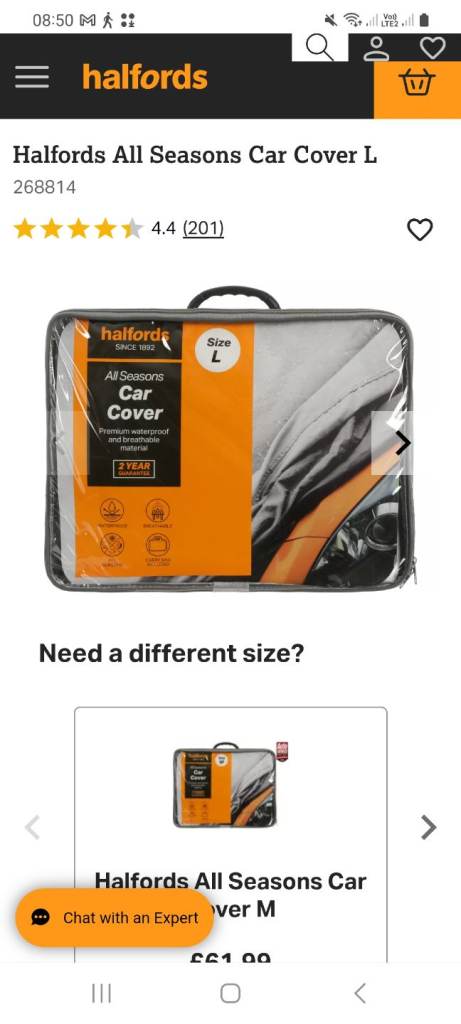 Car cover from Halfords 