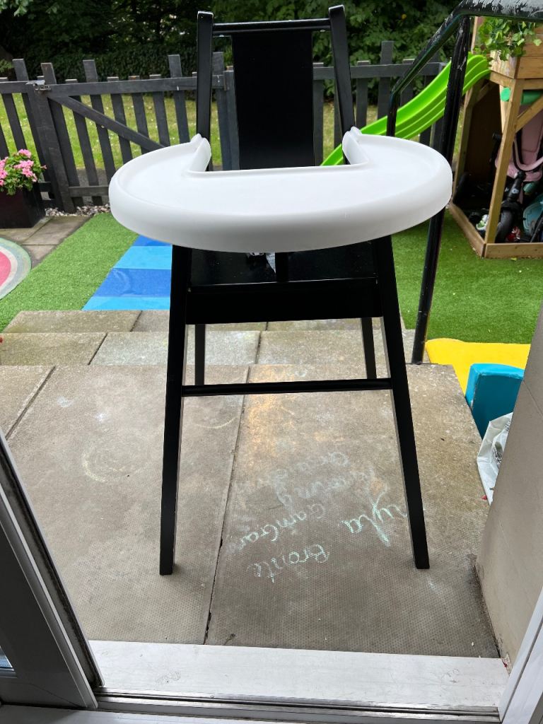 IKEA Antilop High Chair with Tray – White and Black